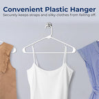 SereneLife 30 Pack Plastic Hangers, Non-Slip, Space-Saving Closet Organizers, Durable and Strong for Shirts, Sweaters, Hoodies, Kids Clothes & Dresses, Ultra-Thin, Lightweight