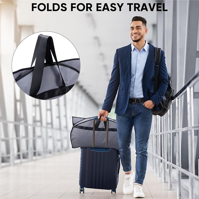 BALEINE 1PK Heavy Duty Garment Bag with Shoe Storage Travel Bag for Dresses, Suit, Coats Travel Essential (60", Grey)