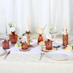 Mini Bud Vases Centerpieces for Tables, for Flowers,Small Flower Vases Suitable for Birthday Party,Anniversary,Wedding Reception,Baby Shower (Amber, 12PCS)