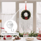 8Pcs Clear Suction Cup Wreath Hanger, 22LB Large Plastic Shower Suction Cup Hooks 2.75" Removable Reusable Waterproof Heavy Duty Wreath Holder for Glass Door Bathroom Kitchen Window Towel Wall Tile
