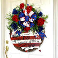 Patriotic Wreaths for Front Door, 250 Anniversary Decorations 4th of July Decorations Outdoor, Handcrafted Memorial Day Wreaths, Festival Celebration USA Flag Printed Wreath (H)