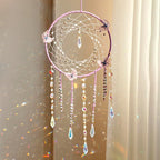 Artilady Butterfly Dream Catchers with Crystals - Large Boho Purple Moon Dream Catcher Wall Decor Home Decorations Girls Kids Baby Bedroom Room Decor Christmas Birthday Teen Girl Boys Gifts
