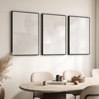 Large Framed 3D Textured Abstract Wall Art for Living Room, 3 Piece Modern White Geometric Pictures Wall Decor, Minimalist Line Paintings for Bedroom Dining Room Hallway Office 24x36 In