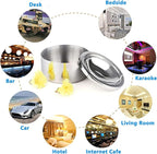Nescope Stainless Steel Windproof Ashtray with lid Flip Top Ashtray for Indoor or Outdoor Use Ash Holder for Smokers Desktop Smoking Ashtray Home Office Decoration Classic Metal a Lid Ashtreys