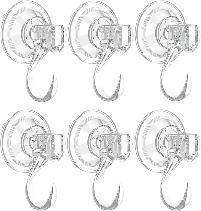 6 pack Suction Cup Heavy-Duty Wreath Hook,Large Clear Reusable Wreath Vacuum Hanger,use for Windows Tiles Glass Smooth Doors and Mirrors to Hang Bags Coats Umbrellas kitchenware and Christmas Wreaths