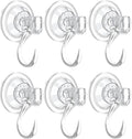 6 pack Suction Cup Heavy-Duty Wreath Hook,Large Clear Reusable Wreath Vacuum Hanger,use for Windows Tiles Glass Smooth Doors and Mirrors to Hang Bags Coats Umbrellas kitchenware and Christmas Wreaths