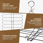 ZEDODIER Tie Rack Belt Hanger for Closet, 2 in 1 Tie Hanger Belt Organizer with Max 40 Capacity, Heavy Duty Space Saving Closet Organizers and Storage, Black