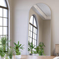 Full Length Mirror, 71"x25" Arch Mirror Floor Mirror with Stand Wall Mirror Silver Arched Full Body Mirror Standing Hanging or Leaning Against Wall Bedroom Mirrors for Entry, Living Room