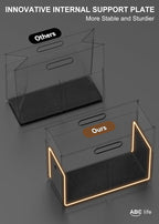 ABC life Magazine Holder Magazine Rack Floor, Stable Foldable PU Leather Newspaper Book Storage Basket Box, Upgraded Magazine File Folder Organizer Free Standing, for Living Room Home Office - Brown