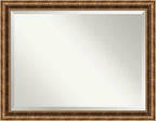 Amanti Art Bronze Wall Mirror 35x45 Manhattan Bronze Rectangle Bathroom Mirror for Wall Decor Living Room, X-Large Traditional Wood Frame, Hangs Horizonally and Vertically, Bathroom Decor, Beveled