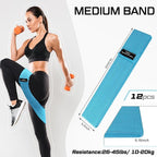12 Pcs Fabric Resistance Bands for Working Out Booty Workout Stretch Exercise Bands Non Slip for Legs Squat Resistance Loop for Women Men Starter Butt Hip Thigh Fitness