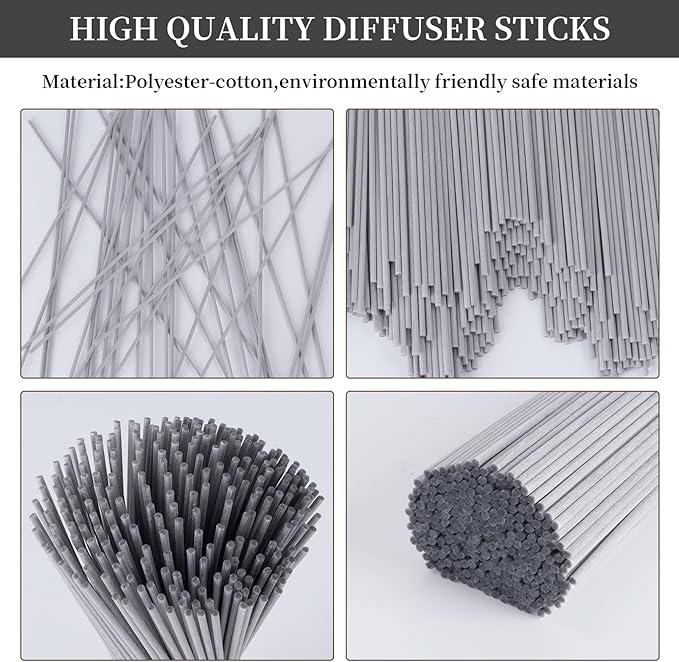 130Pcs Grey Fiber Reed Diffuser Sticks-7.5Inch/3mm Reed Sticks Essential Oil Aroma Diffuser Reeds Aroma Fragrance Refills (3mm X 19cm (130pcs))