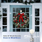 OUTXE Wreath Hanger for Front Door, Upgraded Suction Cup Reef Hook for Glass Window/Over Door, Christmas/Thanksgiving/Halloween/July 4th/Easter/Valentine/Spring/Summer/Fall (White, 4-Pack)