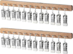MORNITE Pull Out Hat Rack for Closet, Sliding Hooks Hanger Rack with Clips for Bras Caps Underwear Socks Scarves Gloves Handkerchiefs, Dual Side 12 Clips Rail, 2 Pcs