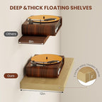 Vivelove 12 Inch Deep Floating Shelves 24 inch Long, 24 x 12 Wide Display Shelves with Invisible Brackets, Shelf for Bedroom Bathroom Living Room Office Home, Modern Shelf Set of 2, Oak