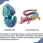 POIVOCF 3D Printed 12” Articulated Crystal Dragon Inside 5.1” Egg – Fantasy Collectible, Fidget Toy & Stocking Easter Basket Stuffers for Home & Office Decor (Multicolor).
