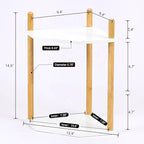 3-Tier Expandable Bamboo Corner Shelf - Dish/Plate Organizer for Cabinet, Kitchen Counter Shelf & Small Kitchen Shelf, Adjustable (11.4" H-White, 2-Tier)