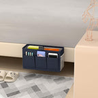 Edudif Dual-purpose Bedside Caddy Bedside Organizer, Bed Caddy with 6 Pockets, Versatile Bedside Storage Solution Magazine Remotes holder, ideal for Home, Dorm, Hospital, Crib Bed