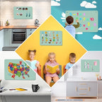 Green 2Pack Magnetic Board,17.5" x 11.4" Magnet Bulletin Board to Display Magnetic Notes, Poetry, Photos, Suitable for Wall, Refrigerator, Cabinet etc, Come with 4 Pcs Dual Lock Tape and Screws