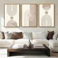 BINCUE Neutral Abstract Wall Art Beige Large Wall Decor Boho Mid Century Modern Artwork Art Print for Living Room Bedroom Office 24"x36" Set of 3 Gift