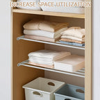 Expandable Closet Shelf Wall-Mounted Metal Storage Rack Adjustable Closet Rod DIY Divider Separator Space Saving for Cabinet Wardrobe Cupboard Kitchen Pantry Cupboard, 17.2-27.7 Inches