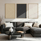 Large Neutral Abstract Wall Art Framed Mid Century Modern Canvas Paintings Artwork Geometric Wall Decor Modern Abstract Artwork Minimalist Art Prints Boho Home Decor for Living Room Bedroom Bathroom Office 36x24 Inch Set of 3
