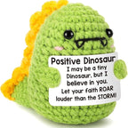mini Positive Dolls Bulk Gifts - 4pcs Cute Emotional Support Animals Desk Decor with Cards, Emotional Support Crochet Animals for Friends, Funny Knitted Small Gifts for Christmas.