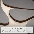 Framed Textured Wood 3D Wall Art for Living Room, Large Boho Floral Black and Beige Artwork for Walls, 3 Piece Abstract Bohemian Flower Wood 3D Art for Office Bedroom Hallway Wall decor, 24x36 Inch