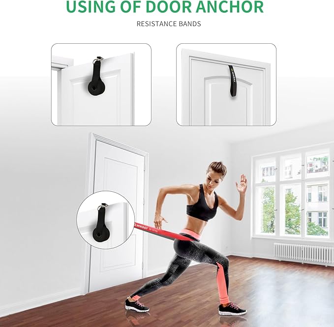 Resistance Bands, Pull Up Bands, Workout Bands for Exercise, Thick Heavy Resistance Band Set with Door Anchor, Elastic Bands for Body Stretching, Training at Home/Gym for Men & Women