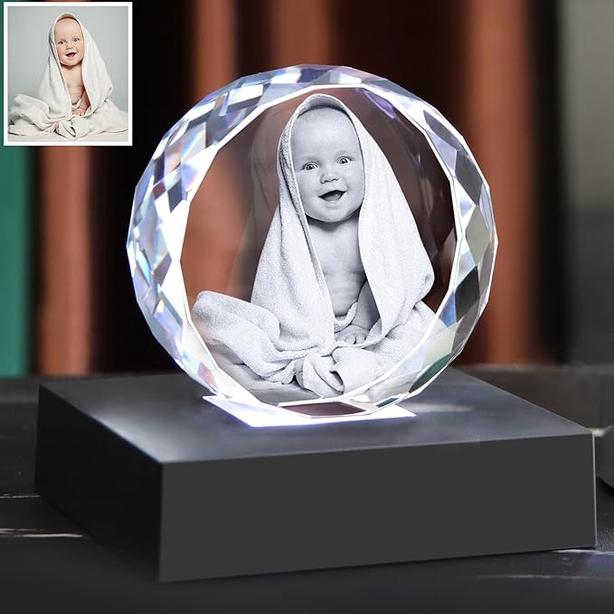 3D Crystal Photo, Personalized Gifts for Women, Wife, Her, Him, Men, Husband,Custom Photo Gifts,Personalized Mother's Day Birthday, Anniversary, Memorial Gift