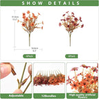 Homsunny Artificial Mums Fake Flowers for Outdoors Decoration, 12 Bundles Realistic Silk Daisy Faux Plants UV Resistant Decor for Home Garden Porch Patio Yard Balcony Window (Orange Brown)