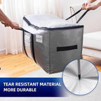 TAILI Extra Large Moving Bags, 6 Pack Silver Heavy Duty Totes for Storage with Visible Window, Wrap Around Handles, Storage Bags for Space Saving, Alternative to Moving Boxes