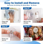 6 Pcs Suction Cup Wreath Hangers for Front Door, Removable Clear Wreath Hooks for Glass Door, Window, Tile Wall, Heavy Duty No-Damage Holiday Decor Hangers for Easter, Halloween, Christmas
