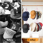 Hat Hangers for Closet, Stainless Steel Hat Organizer, Hat Racks for Baseball Caps, Cap Organizer for Baseball Caps, 1 Pack, Pink