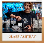 Timgle Glass Ashtray 4 Packs Round Crystal Ash Tray Clear Ashtrays for Home Portable Heavy Duty Decorative Office Patio Indoor Outdoor(Gray)