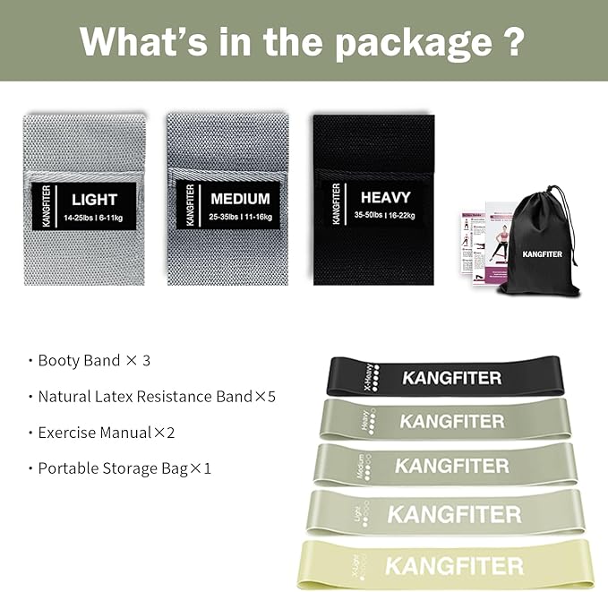 Non-Slip Fabric Resistance Bands for Working Out, Loop Exercise Bands for Booty Leg, Butt, Glute, Stretch Workout Bands for Women & Men, Hip Elastic Bands for Home Gym Fitness, Yoga, Pilates