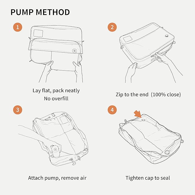 Travel Vacuum Bags with Pump, Reusable Vacuum Compression Bags for Travel, IP67 Waterproof Odor & Tear-Proof Nylon, Pack Vacuum Kit for Luggage Suitcase, TSA-Ready Travel Essentials (2 Pack, Beige)