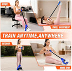 Pedal Resistance Bands with Handles, Upgrade Women Exercise Bands for Full Body Training, Core, ABS, Legs, Glutes, Arms, Pilates, Physical Therapy, Strength, Sit Up Equipment for Home Workout