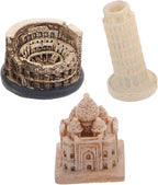 1Set Miniature Landmark Model Famous Building Decor for Office Home Includes Colosseum Taj Mahal Leaning Tower Detailed Micro Scene Accessories for Stylish Decor