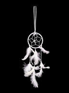 Dream Catchers Wall Decor, Handmade Feather Bedroom Home Car Decor Nursery Room Hanging Decoration (3" White Ring)