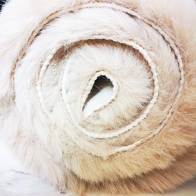 Ghouse Ultra Soft Faux Rabbit Fur Rug 4x6, Machine Washable Area Rugs for Bedroom Fluffy Rugs for Living Room, No-Shedding Carpet Sheepskin Rug Light Brown Beige