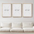 Large Vintage Framed Botanical Wall Art for Living Room, 3 Piece Rustic Neutral Fruit Tree Canvas Prints Artwork for Walls, Modern Farmhouse Leaf Wall Decor for Bedroom Dining Room Office, 24x36 Inch
