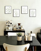 Drsoum Botanical Plant Framed Wall Art Boho Wall Decor for Bathroom Sage Green Eucalyptus Leaf Prints Minimalist Aesthetic Ready to Hang Set of 4, 8x10 in (Black Framed)
