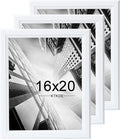 KTKDE 16x20 Picture Frame Set of 3,Studio Gallery 16 by 20 Poster Frame White Wooden, Large Frame for Photos, Posters - Art Prints best gift
