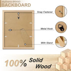 Natural Solid Wood 8x10 Picture Frame, Display 8 x 10 Inch Picture Poster Photo, Vertical & Horizontal Wall Hanging - 2 Pack/Natural/8"x10"