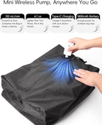 Travel Vacuum Bags with Wireless Pump, Reusable Vacuum Compression Bags for Suitcase, Space Saver for Luggage, Airtight & Waterproof, Perfect for Frequent Travelers & Business Trips (2-Pack)