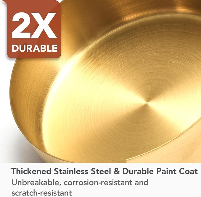 Ashtray with Lid for Outside Patio, 2 Pack Windproof Ash Tray, Gold Stainless Steel Smokeless Ashtray for Outdoor Home Office Tabletop Patio Outdoor Balcony, Small