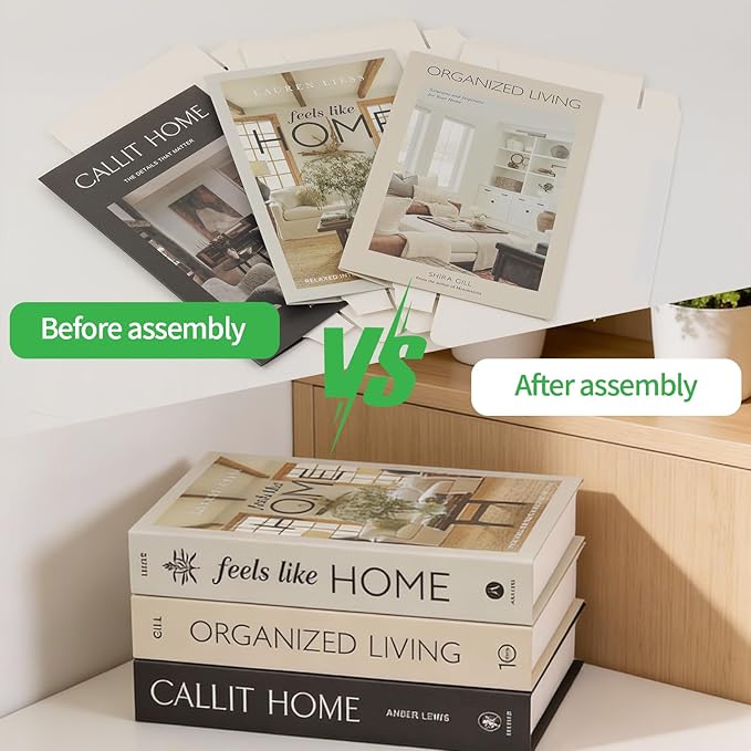 3 PCS Faux Decorative Books for Home Decor-Coffee Table Books Decor-Aesthetic Fake/Faux Books for Decoration,libros Decoration for Coffee Table, Shelf Accessories (3-CALLIT Home ORGANIZDE Living)