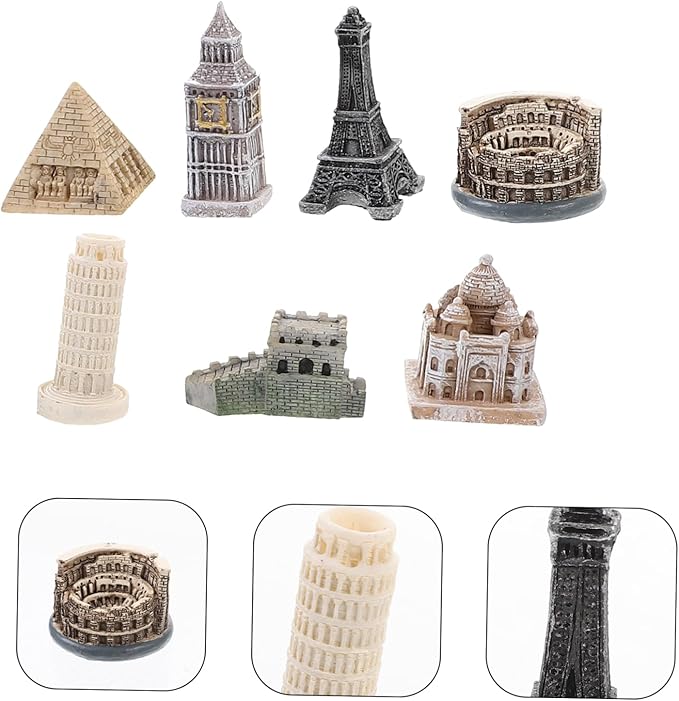 Milisten 7pcs Resin London Building Blocks Desktop Architecture Model Statue Home Decor Home Architecture Statue