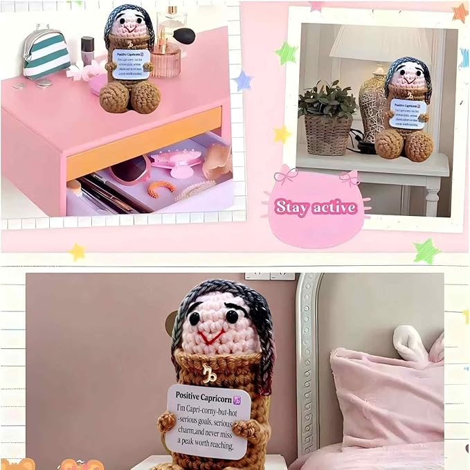 Capricorn Gifts Women Men Birthday Christmas,Capricorn Gifts Positive Card Inspirational Gift for Women Zodiac Astrology Plush Toy for Halloween,Retirement Bosses Day Stuff Things (Capricorn)